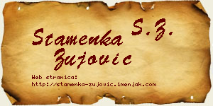 Stamenka Žujović vizit kartica